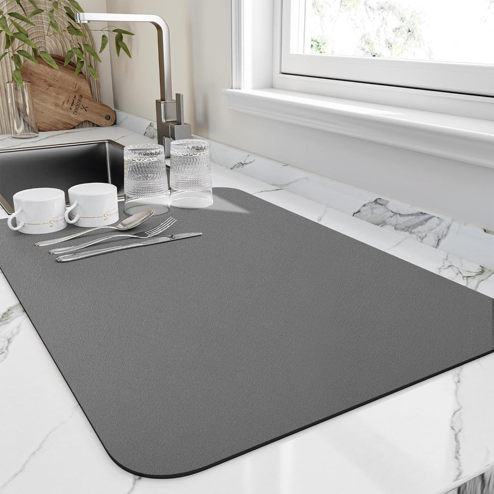 Quick-Drying Dish Mat – Ultra-Absorbent Diatomite for a Clean and Organized Kitchen