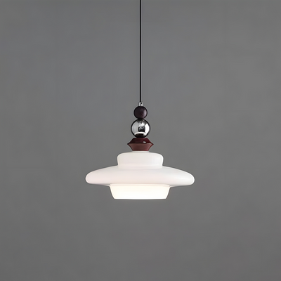 Medieval-Style Beige Glass Pendant Light – Elegant Dining Room Chandelier