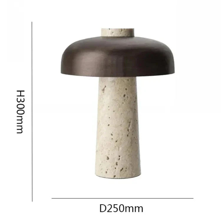 Natural Travertine Table Lamp – Minimalist Stone Lighting with Wabi-Sabi Charm
