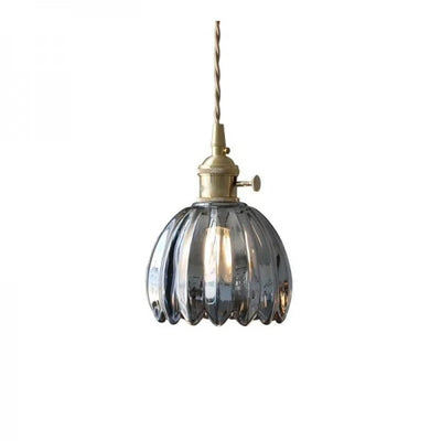 Japanese Retro Glass Flower Pendant Light – Elegant Floral Design for Warm Ambience