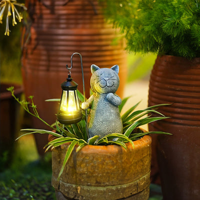 Goldglowing Cat – Solar-Powered LED Garden Statue with Automatic Light Sensor