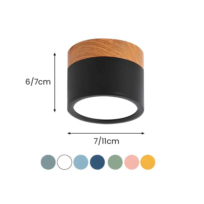 Nordic Cylinder LED Ceiling Light – Minimalist Flush Mount for Modern Hallways