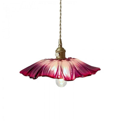 Creative Glass Pendant Light – Vintage Lotus-Inspired Hanging Lamp (E27, 60W)