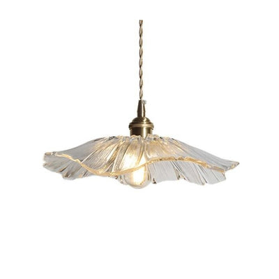 Creative Glass Pendant Light – Vintage Lotus-Inspired Hanging Lamp (E27, 60W)