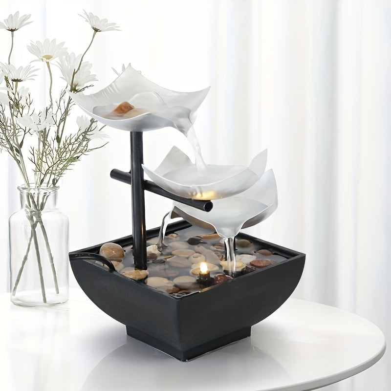 Leaf Fountain – Soothing Water Feature with Gentle LED Lighting