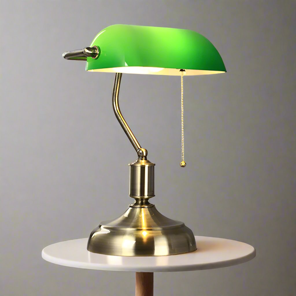 European Glass Table Lamp – Elegant Classic Design with Metal Base (E27, 16-20W)