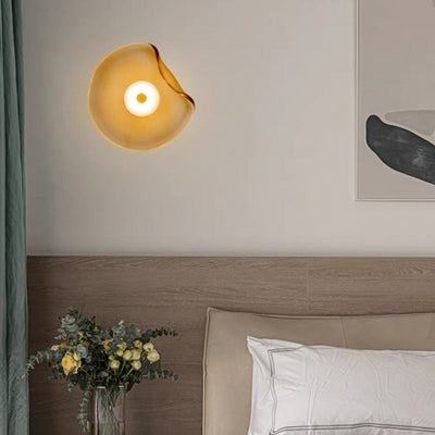 Modern Decorative Wall Light – Amber Smoked Glass & Metal Design