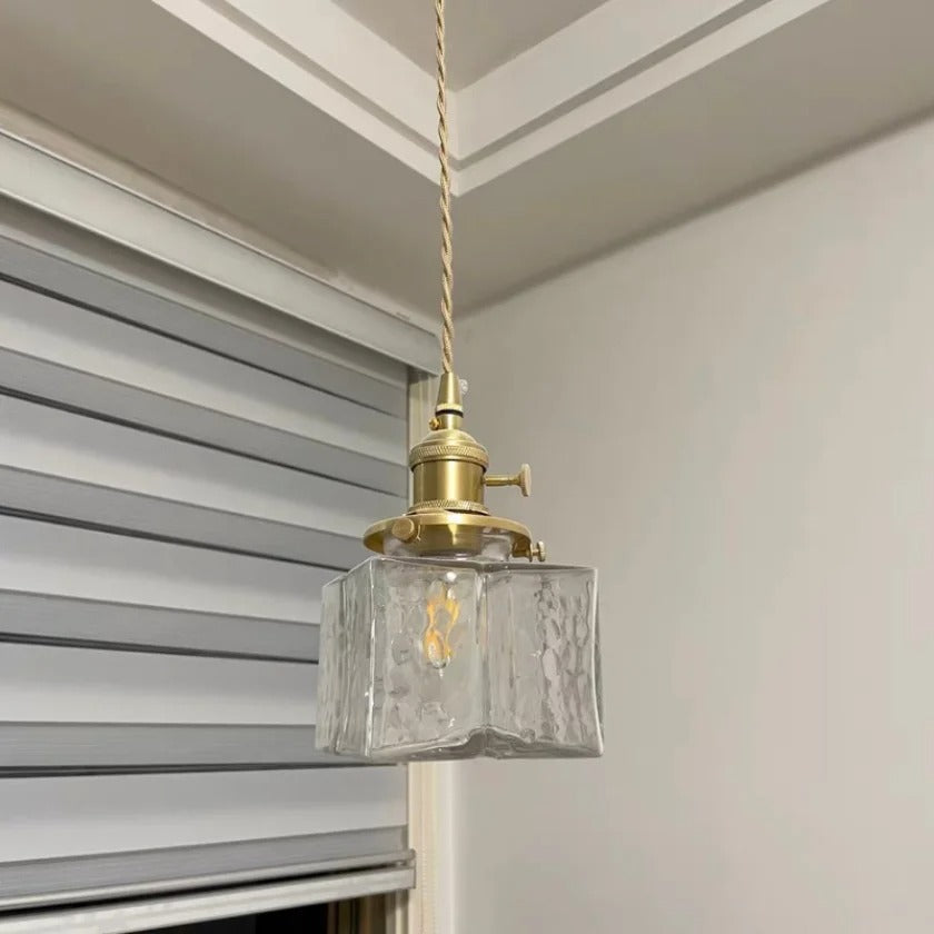 Luna – Modern & Retro Glass Pendant Light with Gold Cord