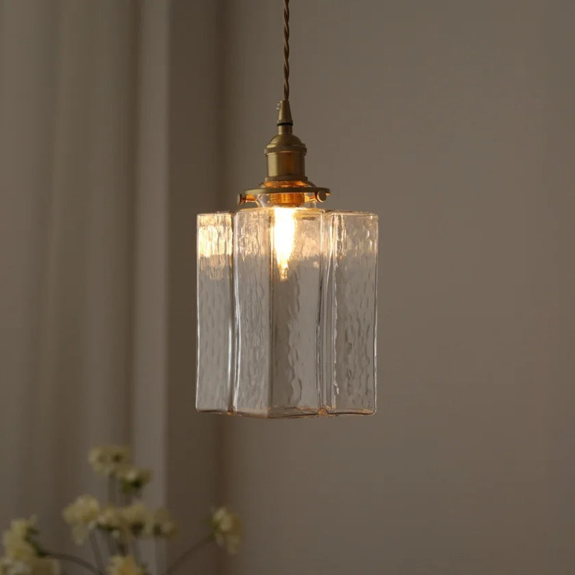 Luna – Modern & Retro Glass Pendant Light with Gold Cord