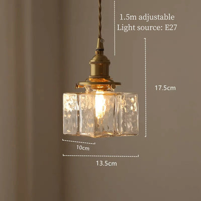 Luna – Modern & Retro Glass Pendant Light with Gold Cord