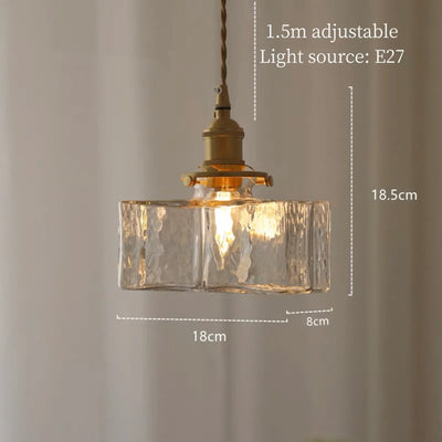 Luna – Modern & Retro Glass Pendant Light with Gold Cord