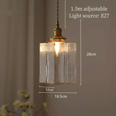 Luna – Modern & Retro Glass Pendant Light with Gold Cord