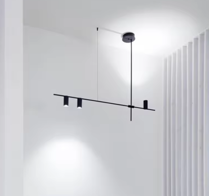 Nordic Minimalist Black Chandelier – Sleek & Modern Lighting for Elegant Interiors