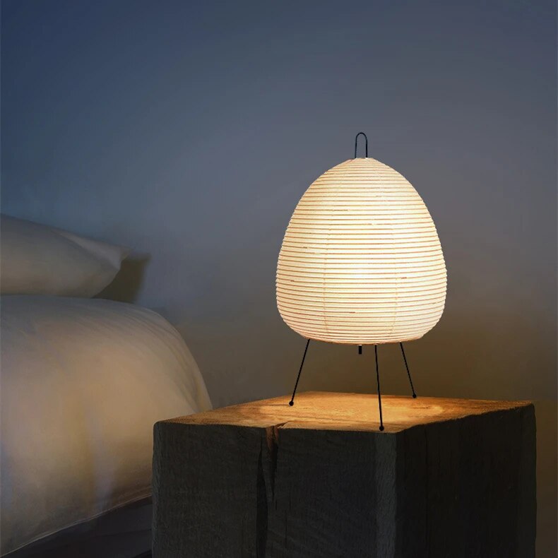 Japanese Rice Paper Table Lamp – Artistic LED Light with Minimalist Elegance