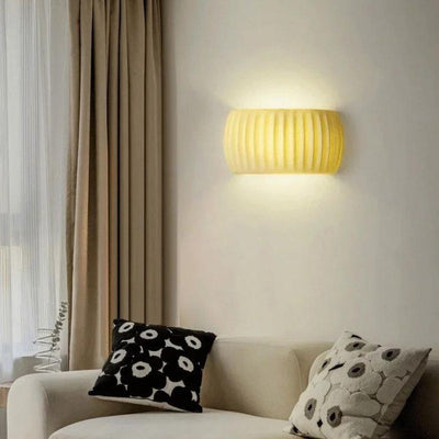 Scandinavian Ribbed Resin Wall Light – Stylish Accent Lighting for Bedrooms & Living Rooms