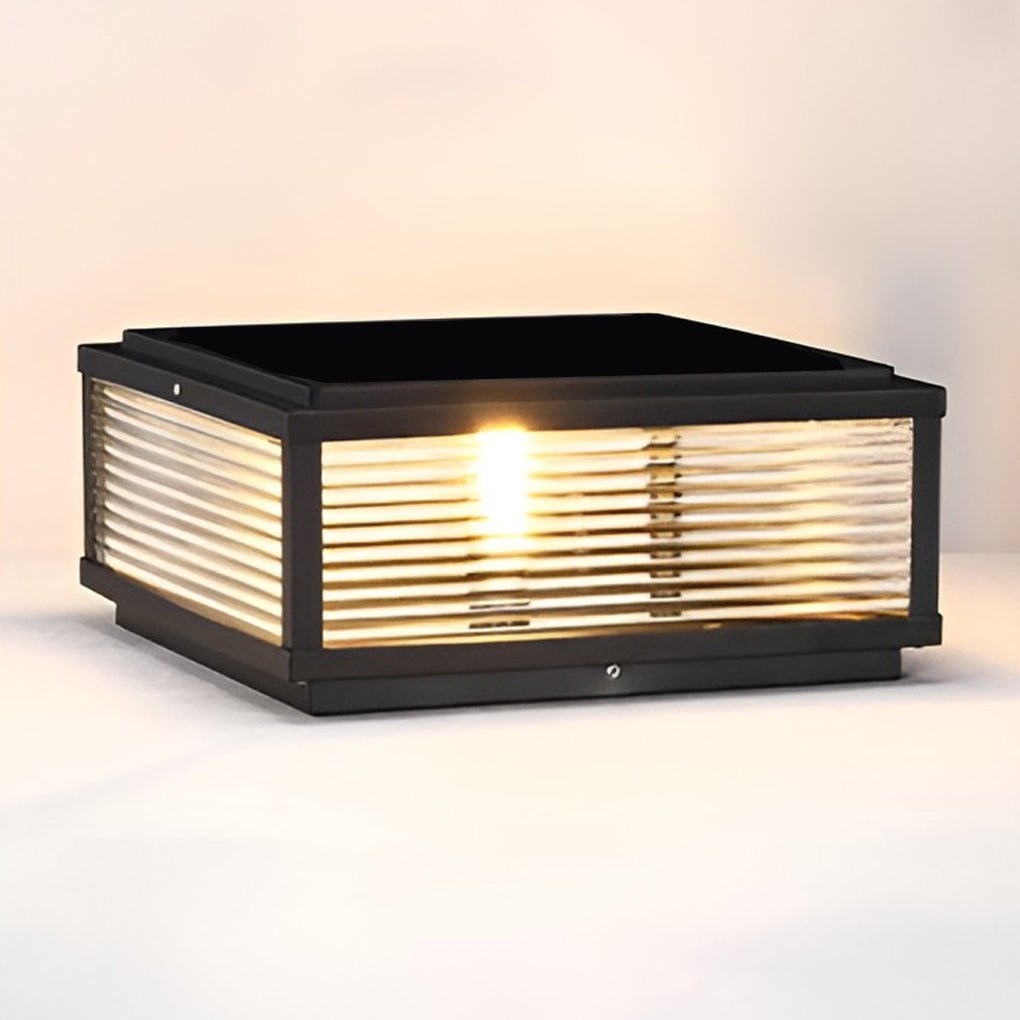 Modern LED Outdoor Pillar Light – Elegant Black Design with Hardwired & Solar Options