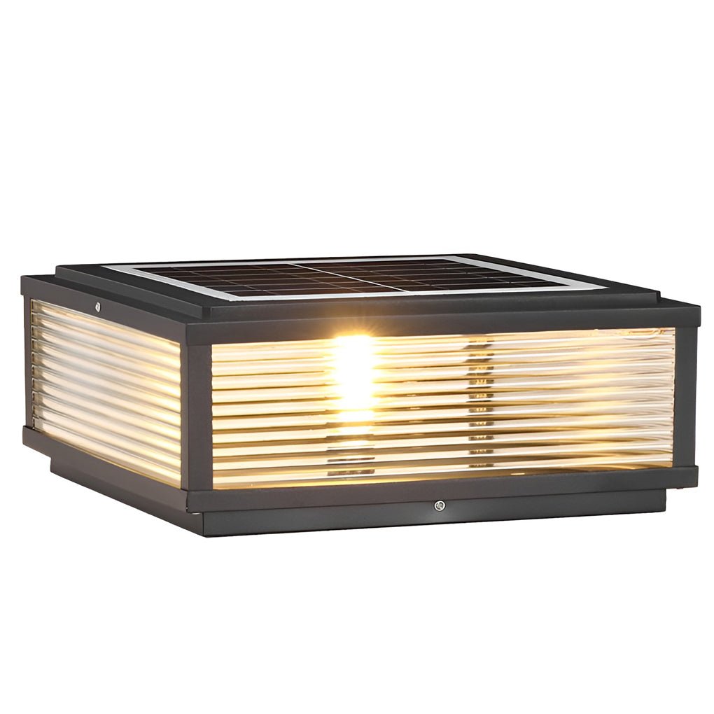 Modern LED Outdoor Pillar Light – Elegant Black Design with Hardwired & Solar Options