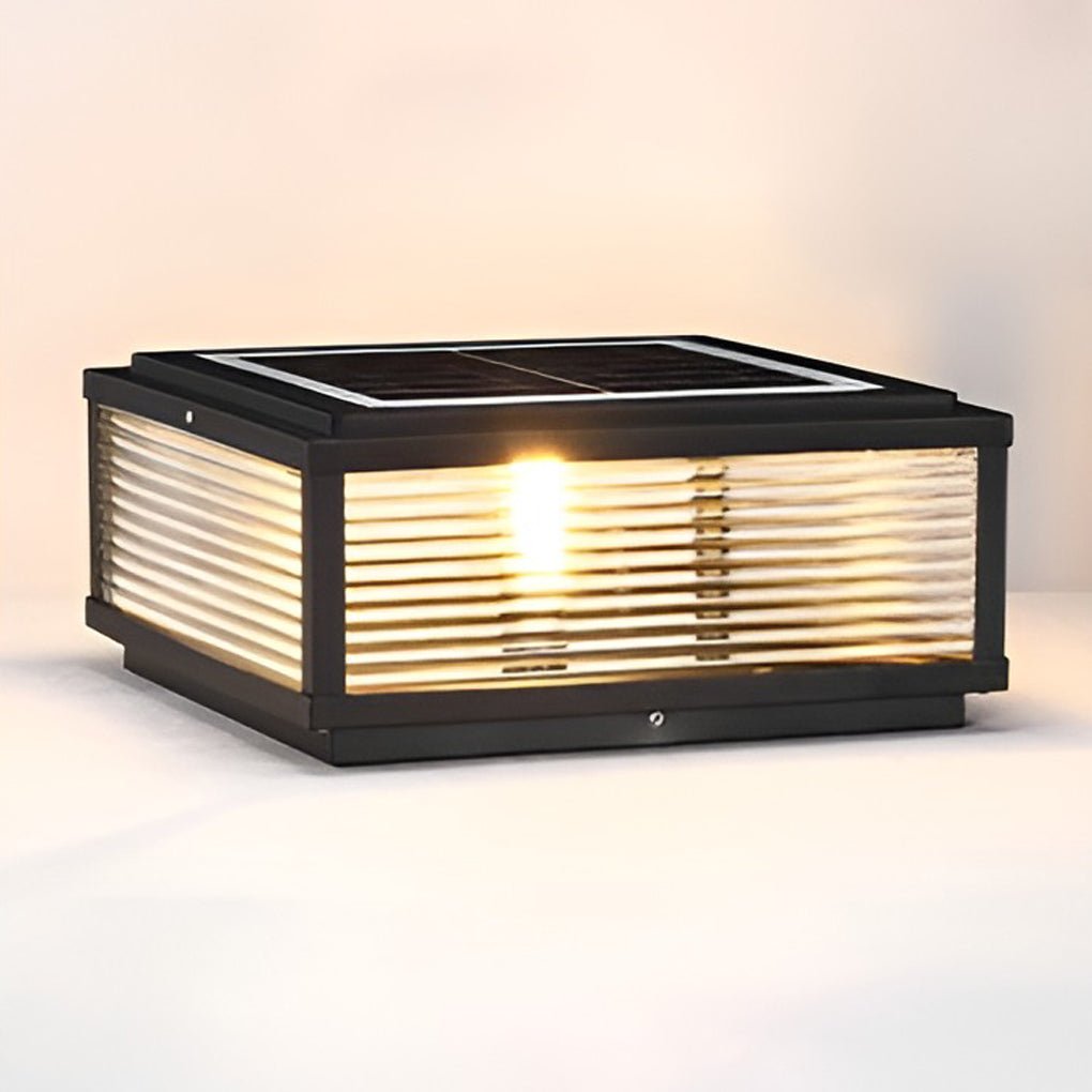 Modern LED Outdoor Pillar Light – Elegant Black Design with Hardwired & Solar Options