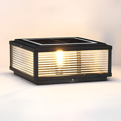Modern LED Outdoor Pillar Light – Elegant Black Design with Hardwired & Solar Options