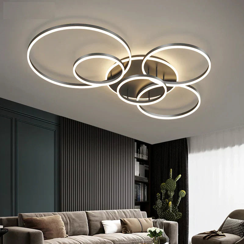 Modern LED Ceiling Light – Dimmable Ring Design with Remote Control
