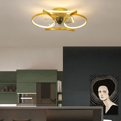 Flower Ceiling Fan Light – Modern LED Chandelier with Remote Control (45W)