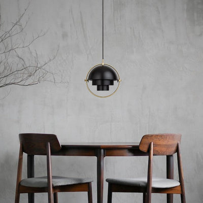 HanuGlo LED Pendant Light – Multi-Layered Rotatable Metal Hanging Lamp (E27, Modern Design)