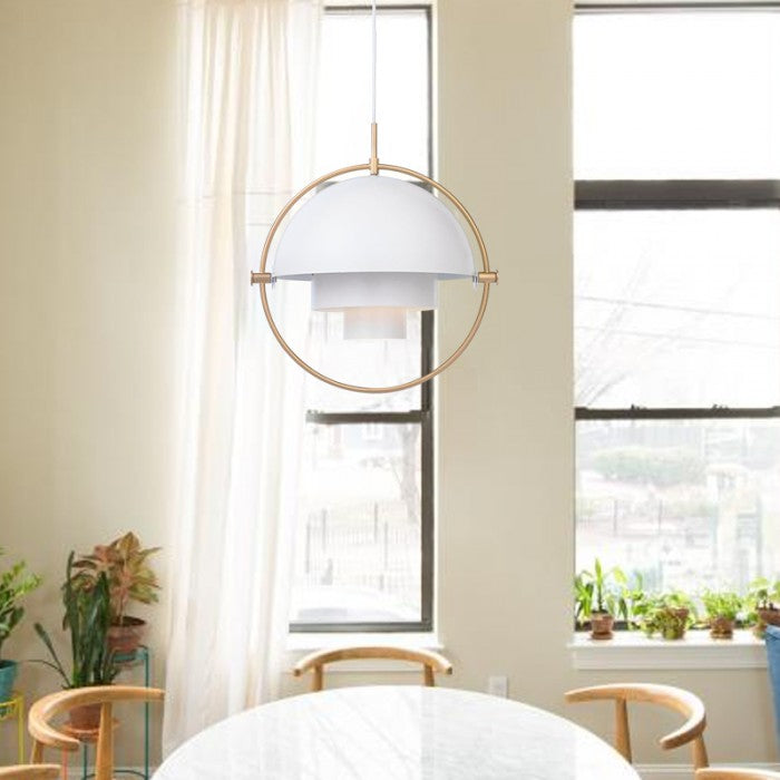 HanuGlo LED Pendant Light – Multi-Layered Rotatable Metal Hanging Lamp (E27, Modern Design)