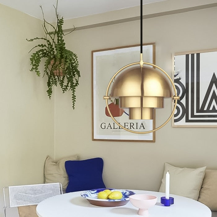 HanuGlo LED Pendant Light – Multi-Layered Rotatable Metal Hanging Lamp (E27, Modern Design)