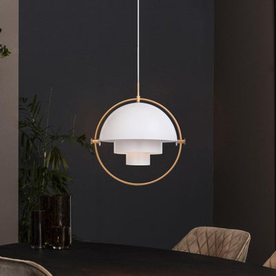 HanuGlo LED Pendant Light – Multi-Layered Rotatable Metal Hanging Lamp (E27, Modern Design)