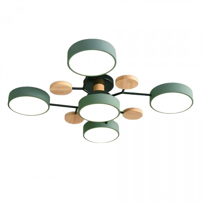 Nordic Branched Disc LED Ceiling Light – Elegant Wood & Metal Design for Modern Interiors