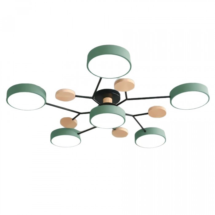 Nordic Branched Disc LED Ceiling Light – Elegant Wood & Metal Design for Modern Interiors