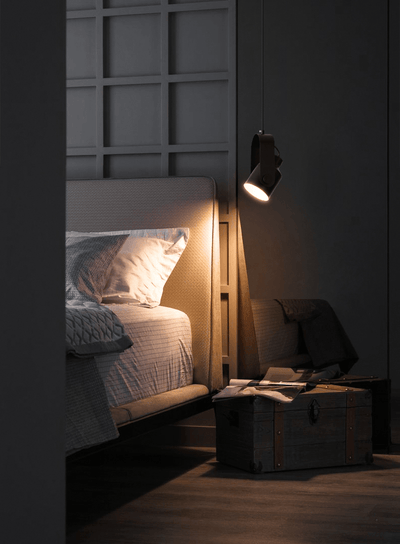 Nordic Hanging Spotlight – Sleek & Minimalist Wood-Metal Pendant Light