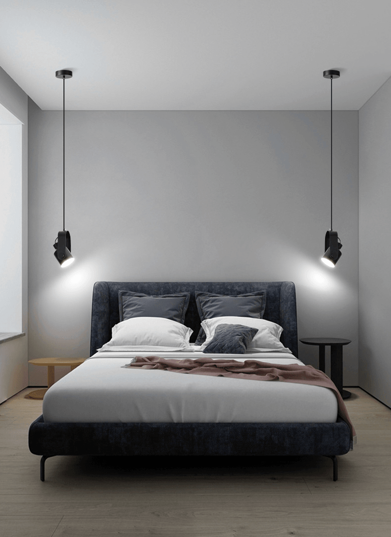 Nordic Hanging Spotlight – Sleek & Minimalist Wood-Metal Pendant Light