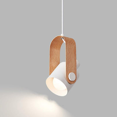 Nordic Hanging Spotlight – Sleek & Minimalist Wood-Metal Pendant Light