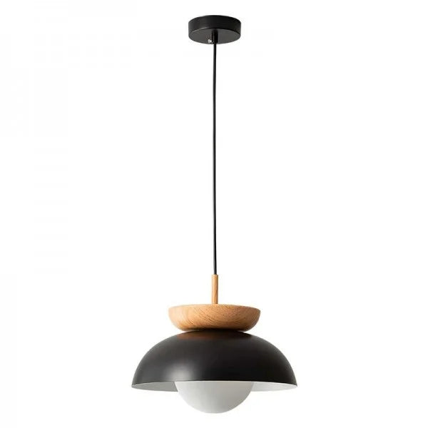 Nordic Half-Wood Pendant Light – Minimalist Scandinavian Elegance