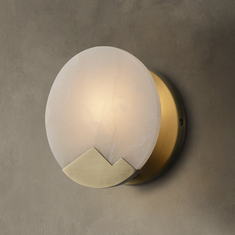 Nordic Minimalist Marble Wall Light – Elegant Brass & Marble Accent Lighting
