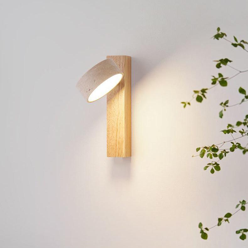 Wabi-Sabi Off-White Travertine Wall Lamp – Minimalist Elegance in Natural Form