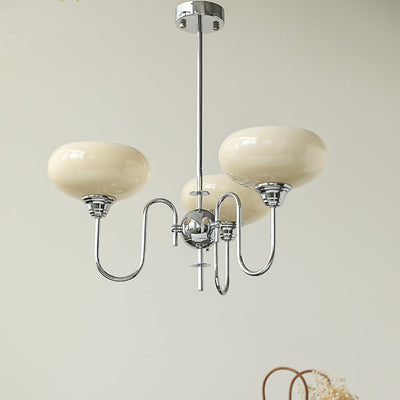 Elegant Cream Glass Chandelier – Timeless Luxury for Your Home