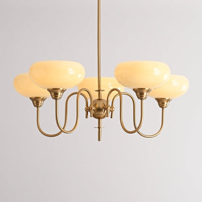 Elegant Cream Glass Chandelier – Timeless Luxury for Your Home