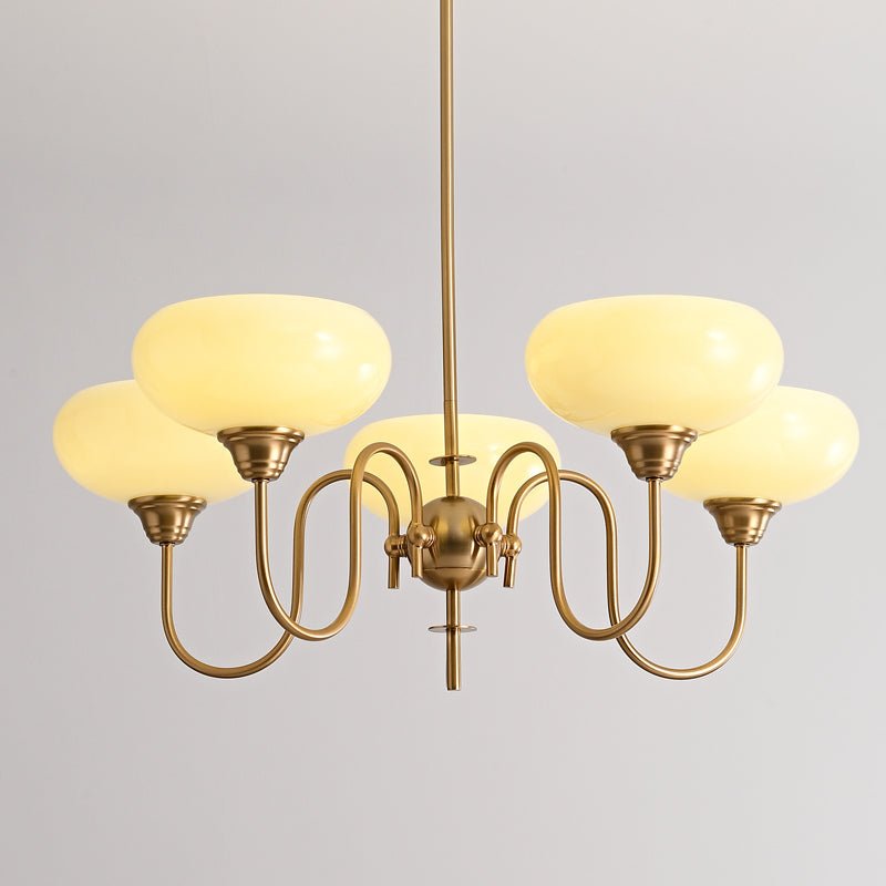 Elegant Cream Glass Chandelier – Timeless Luxury for Your Home