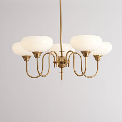 Elegant Cream Glass Chandelier – Timeless Luxury for Your Home