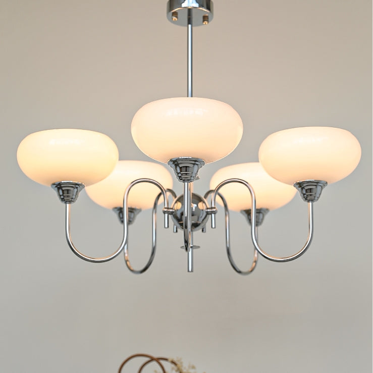 Elegant Cream Glass Chandelier – Timeless Luxury for Your Home