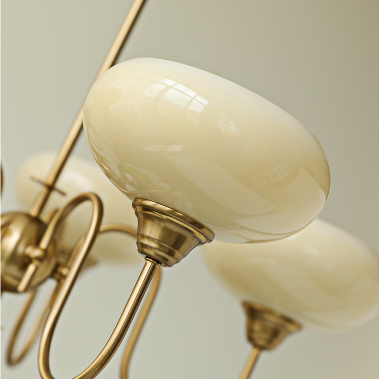 Elegant Cream Glass Chandelier – Timeless Luxury for Your Home