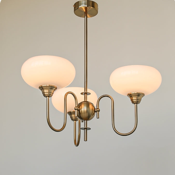 Elegant Cream Glass Chandelier – Timeless Luxury for Your Home