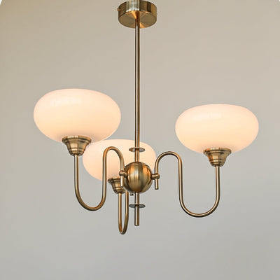 Elegant Cream Glass Chandelier – Timeless Luxury for Your Home