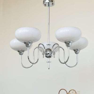 Elegant Cream Glass Chandelier – Timeless Luxury for Your Home