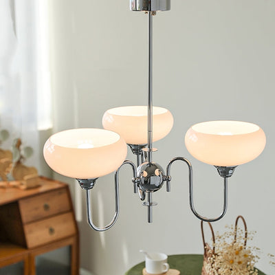 Elegant Cream Glass Chandelier – Timeless Luxury for Your Home