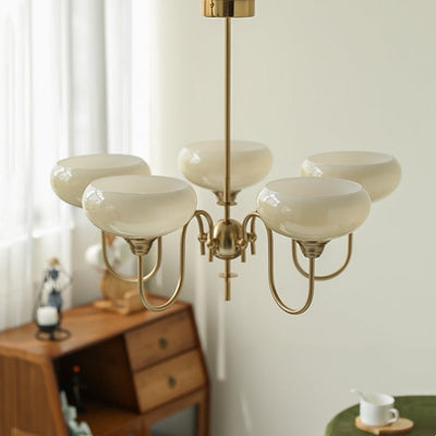Elegant Cream Glass Chandelier – Timeless Luxury for Your Home