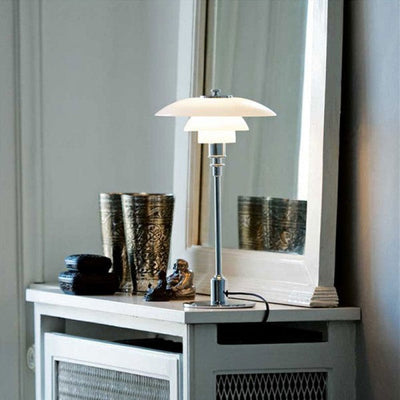 Disc Multilayer Metal Table Lamp – Elegant Opal Glass Lighting for a Modern Home