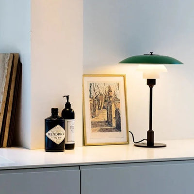Disc Multilayer Metal Table Lamp – Elegant Opal Glass Lighting for a Modern Home